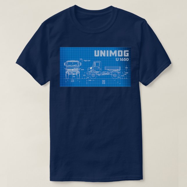 Unimog blueprint t shirt (Design framsida)