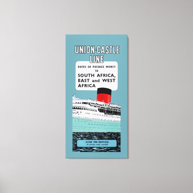 Union Castle Line Broschyr ~ XL Canvastryck (Framsida)