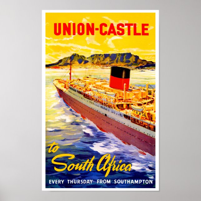 Union Castle to South Afrika Poster (Framsidan)