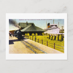 Union Depot i Sault Ste. Marie, Michigan Vykort