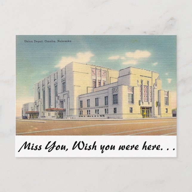Union Depot, Omaha, Nebraska Vykort (Framsida)