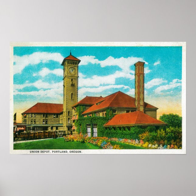 Union Depot Railroad Station i Portland Poster (Framsidan)