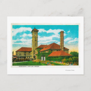 Union Depot Railroad Station i Portland Vykort
