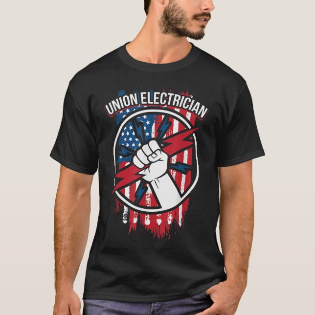 Union Electrician Apparel T Shirt (Framsida)