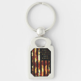Union Flagga American Civil Krig Rektangulärt Silverfärgad Nyckelring