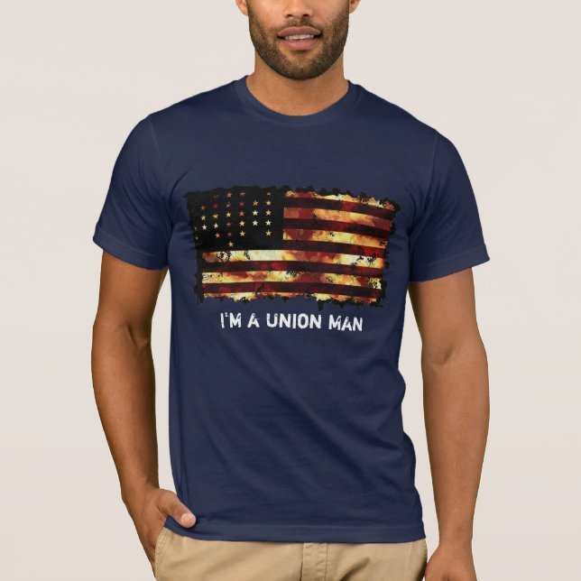 Union Flagga, Civil Krig, Stars och stripes, Fören T-shirt (Framsida)
