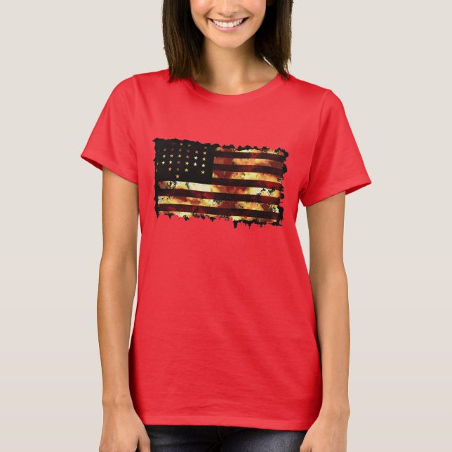 Union Flagga, Civil Krig, Stars och stripes, Grung Tee Shirt (Framsida)