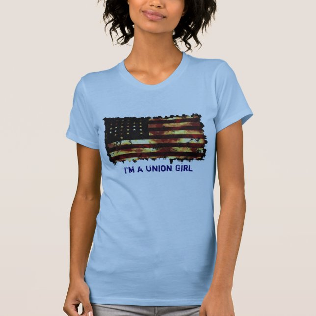 Union Flagga, Civil Krig, US Flagga Funny Tee (Framsida)