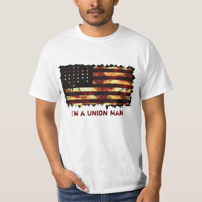 Union Flagga, Civil Krig, US Flagga Funny Tee Shirt (Framsida)