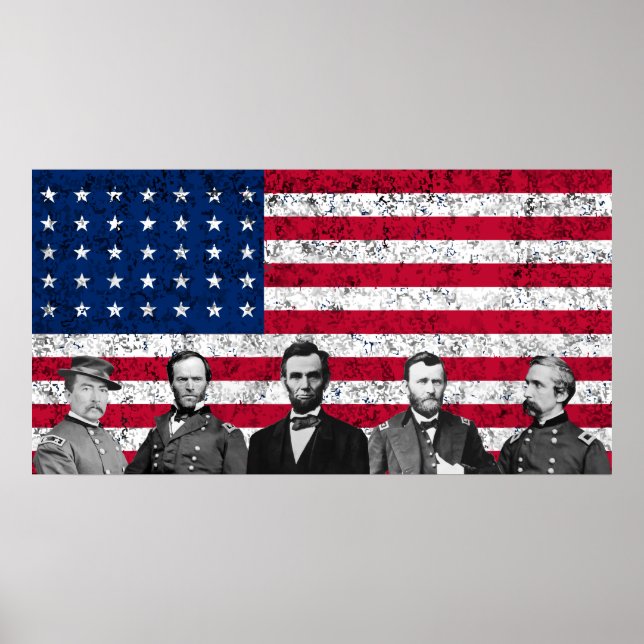 Union Heroes och American Flagga Poster (Framsidan)