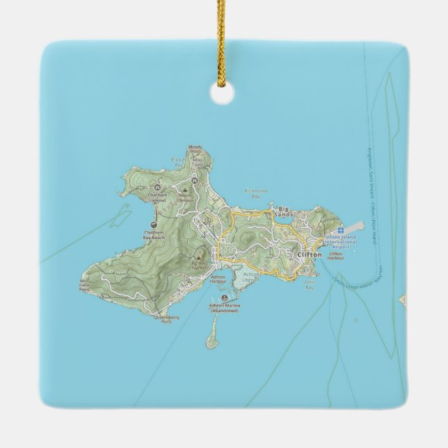 Union Island Väster Indies jul Julgransprydnad Keramik (Baksida)