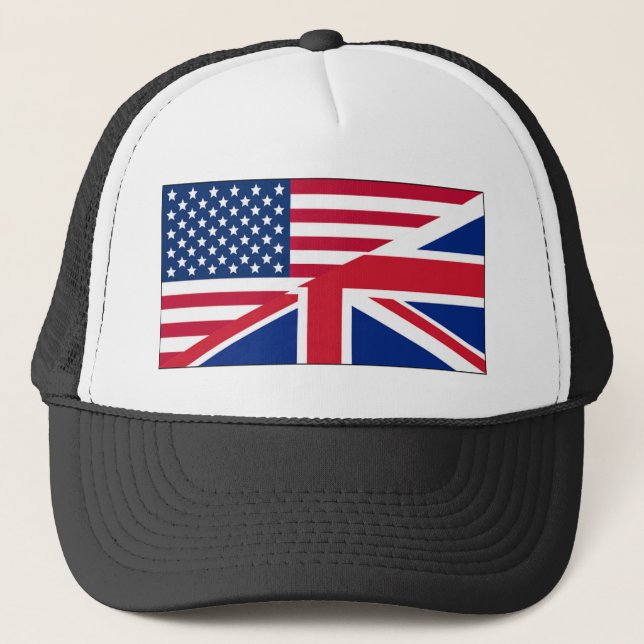 Union Jack American Flagga Mönster Stars Rand Truckerkeps (Framsida)