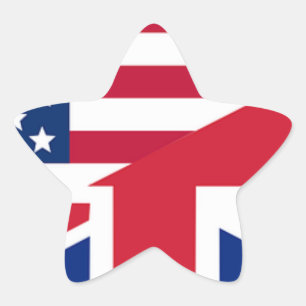 Union Jack Amerikansk flaggmönster stjärnor ränder Stjärnformat Klistermärke