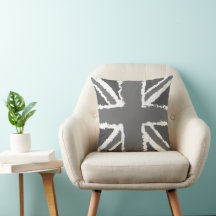 Union Jack Art Grått Tones Home Decor