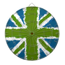 Union Jack Art Grönt Teal Tones Pub Games