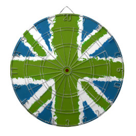 Union Jack Art Grönt Teal Tones Pub Games Darttavla