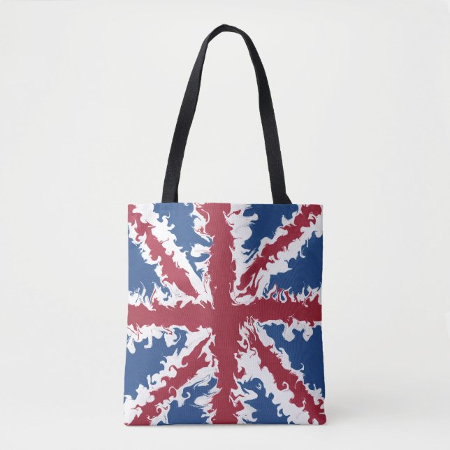 Union Jack Bag, UK Flagga Liquid Art Tygkasse (Framsida)