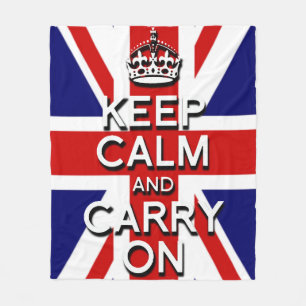 Union Jack behålla lugn och fortsätt Fleecefilt