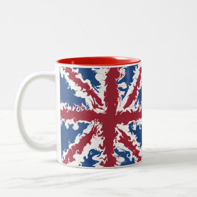 Union Jack Bespoke Två-Tonad Mugg (Vänster)