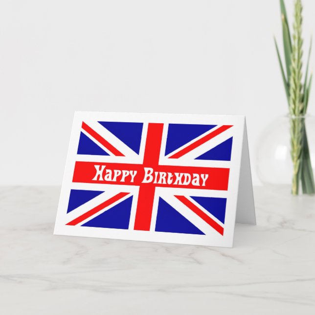 Union Jack Birthday-kort, engelsk flagga Kort (Framsida)