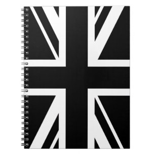 Union Jack ~ Black and White Anteckningsbok