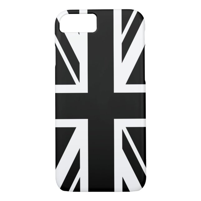 Union Jack ~ Black and White Case-Mate iPhone Skal (Baksida)