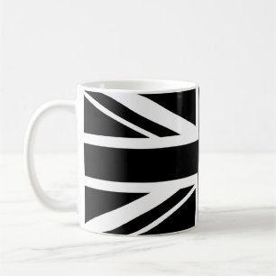 Union Jack ~ Black and White Kaffemugg