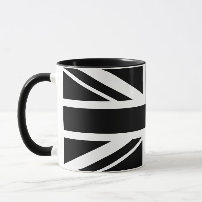 Union Jack ~ Black and White Mugg (Vänster)