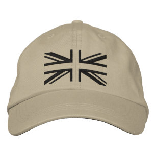 Union Jack ~ Black Modern Broderad Keps