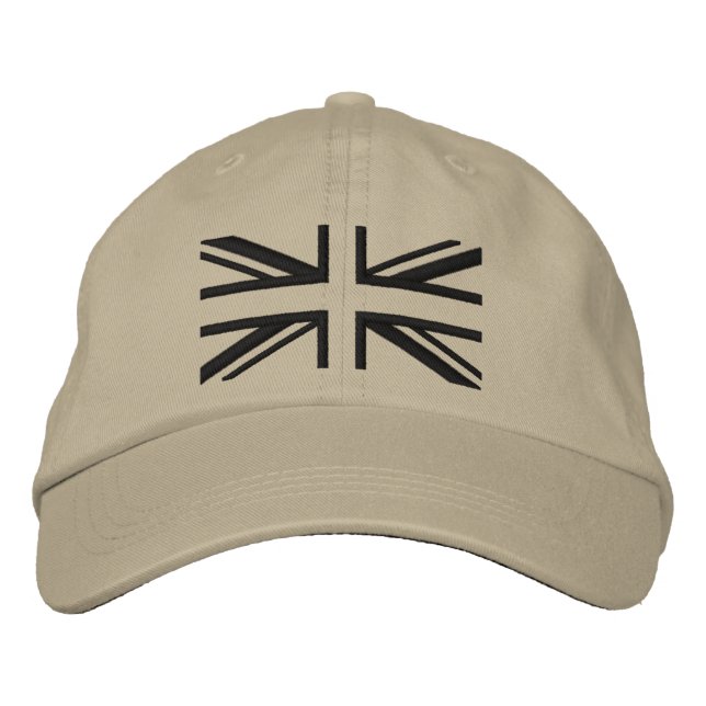 Union Jack ~ Black Modern Broderad Keps (Framsida)