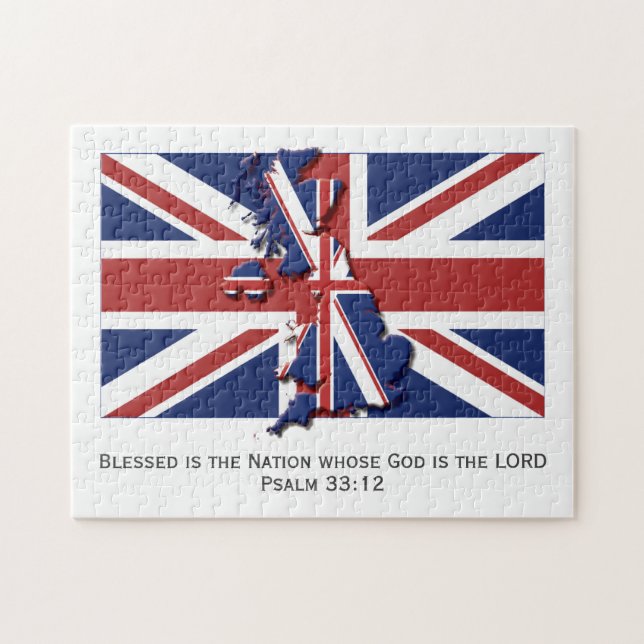 UNION JACK | Blad nation | UK BRITISH FLAGGA Pussel (Horisontell)