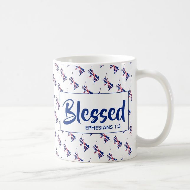 UNION JACK Blsed Ephesian Christian Scripture Kaffemugg (Höger)
