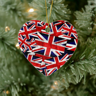 Union Jack British England UK Flagga Julgransprydnad Keramik