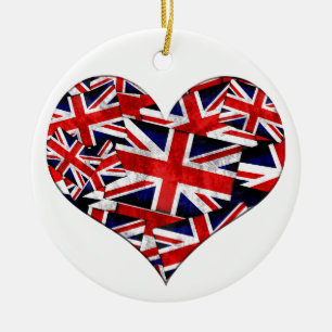 Union Jack British England UK Flagga Julgransprydnad Keramik