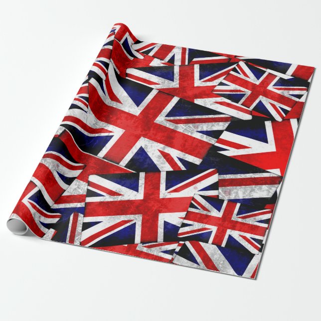 Union Jack British England UK Flagga Presentpapper (Utrullad)