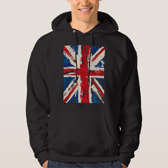 Union Jack British England United Kingdom Brushed  Hoodie (Framsida)