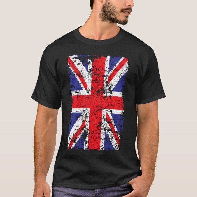 Union Jack British Flag Great Britain Novelty fami T Shirt (Framsida)