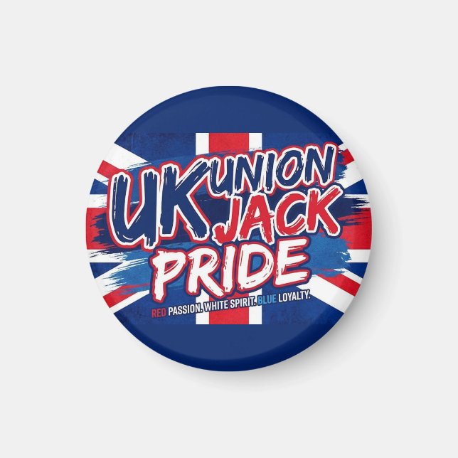 Union Jack British Flag Vintage Personalized Magnet (Framsidan)
