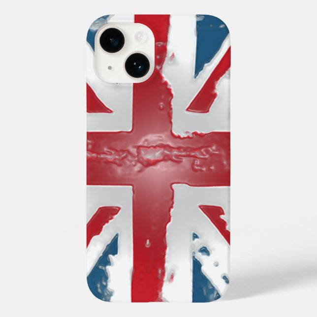 Union Jack British Flagga Abstrakt Vax Art (Baksida)
