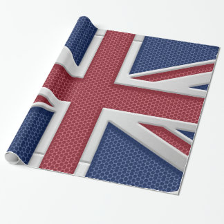 Union Jack British Flagga Brushed Metall look Presentpapper