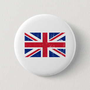 Union Jack British Flagga Button Knapp