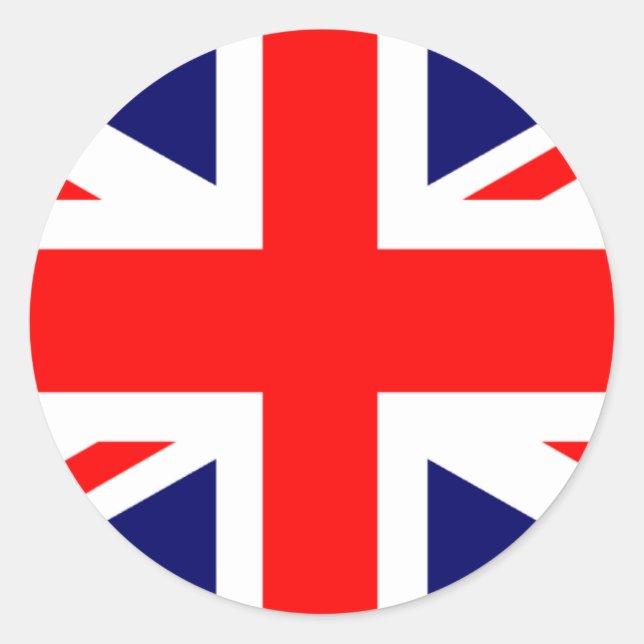 Union Jack British Flagga Runt Klistermärke (Framsida)