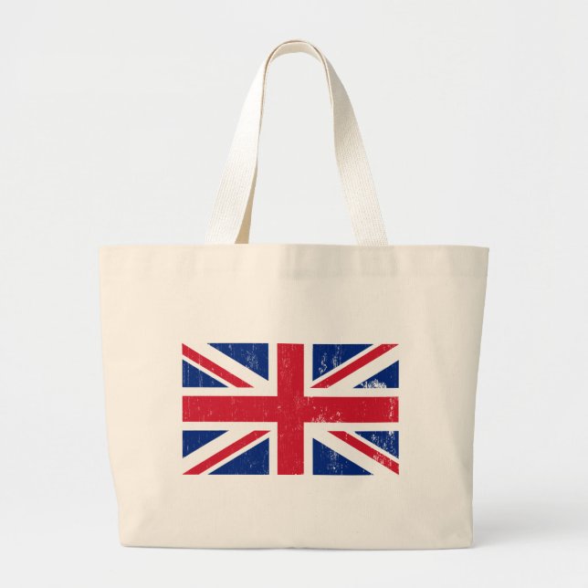 Union Jack British Flagga Tote Bag Jumbo Tygkasse (Framsidan)
