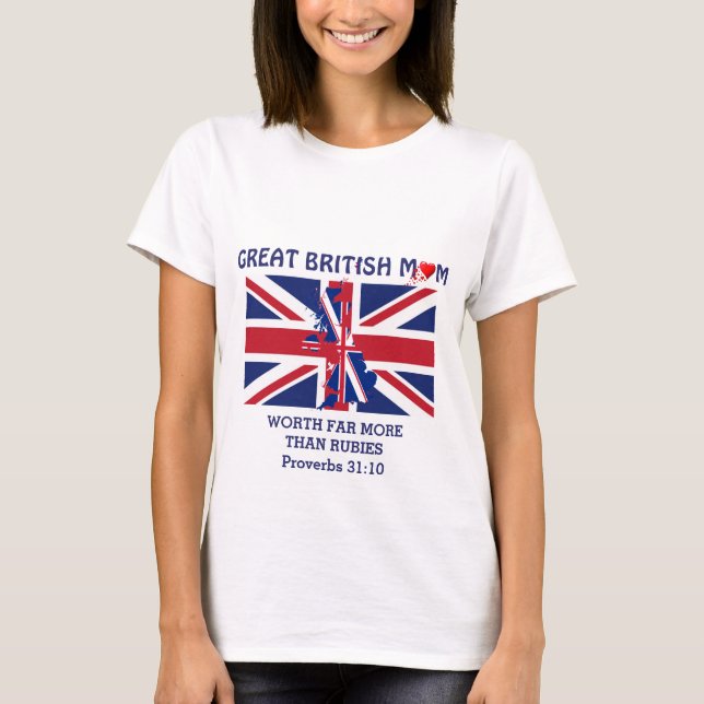 UNION JACK British Morsa Proverbs 31 T Shirt (Framsida)