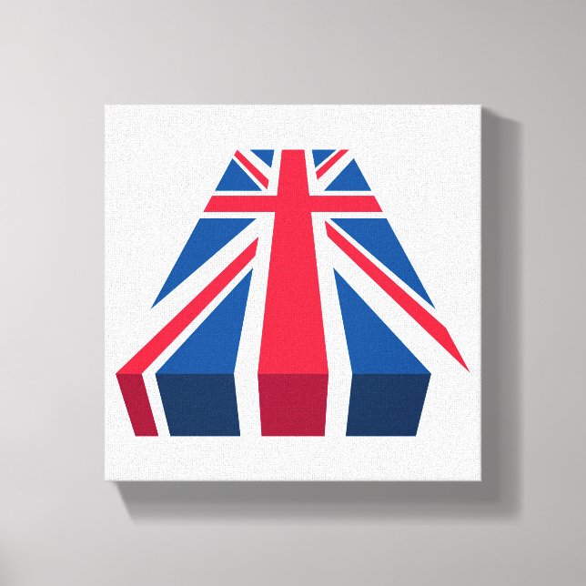 Union Jack, brittisk flagga i 3D Canvastryck (Framsida)