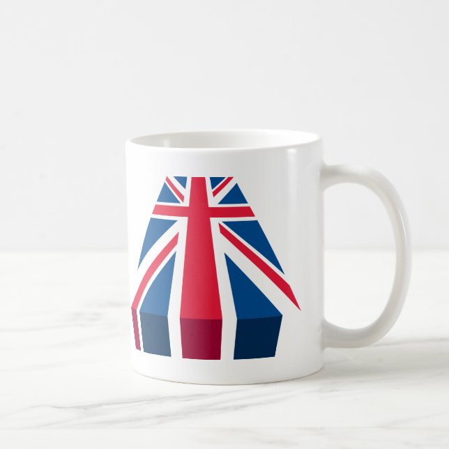 Union Jack, brittisk flagga i 3D Kaffemugg (Höger)