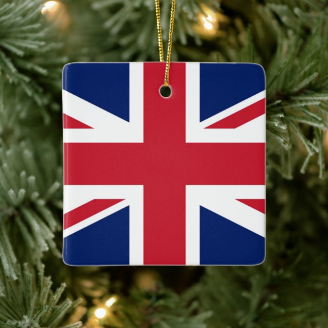 Union Jack brittisk flagga UK golfhuvudbonad Julgransprydnad Keramik (Träd)