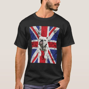 Union Jack Bulldog England Storbritannien Brittisk T Shirt