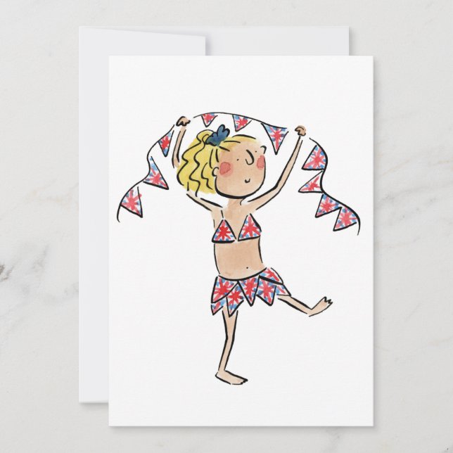 Union Jack Bunting Inbjudningar (Framsida)