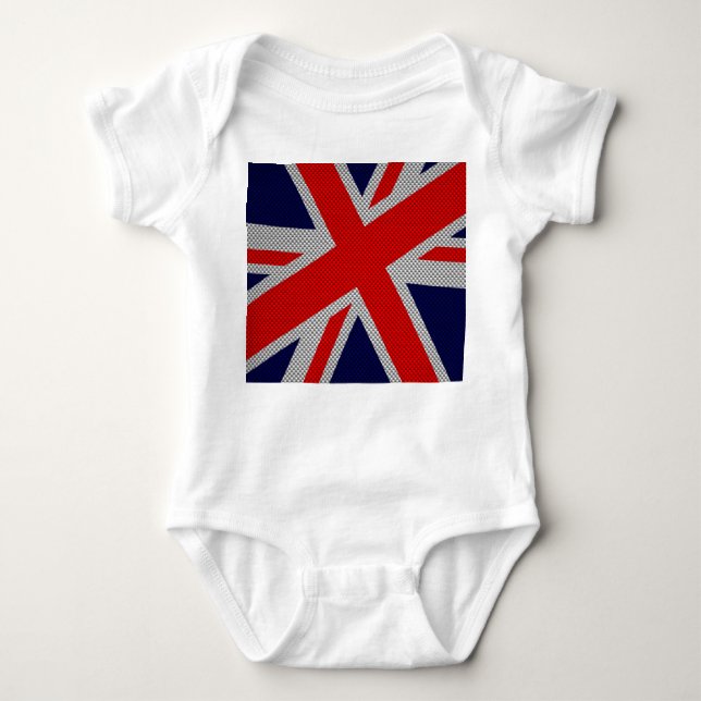 Union Jack Carbon Fiber Stil Decor Tee Shirt (Framsida)